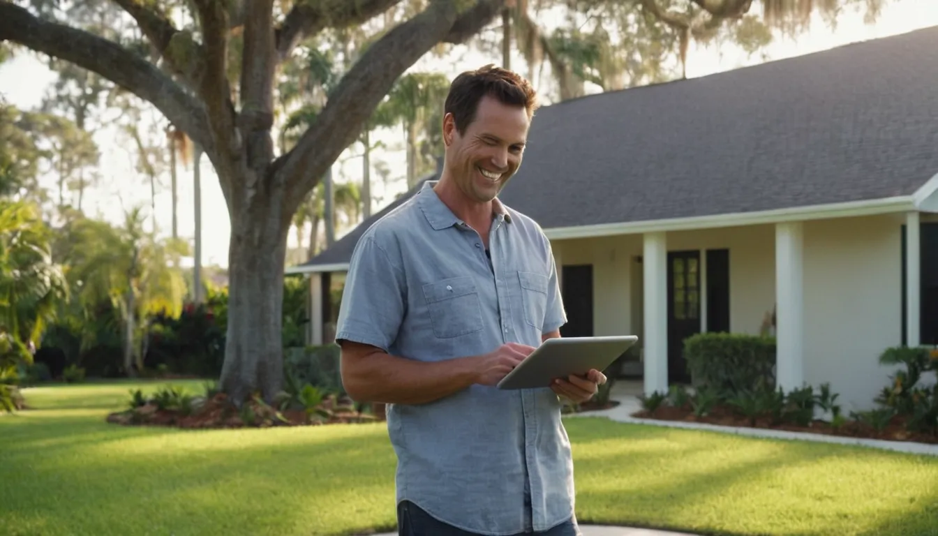 A homeowner reviewing a tree estimate in the Pinellas Park area