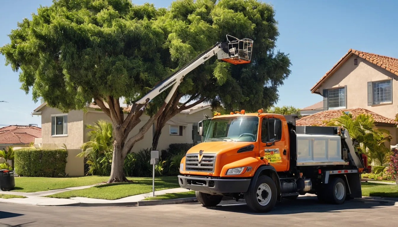A tree removal provider working near a home in Pinellas Park